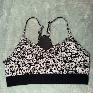 PINK Victoria's Secret Black and White Floral Sports Bra